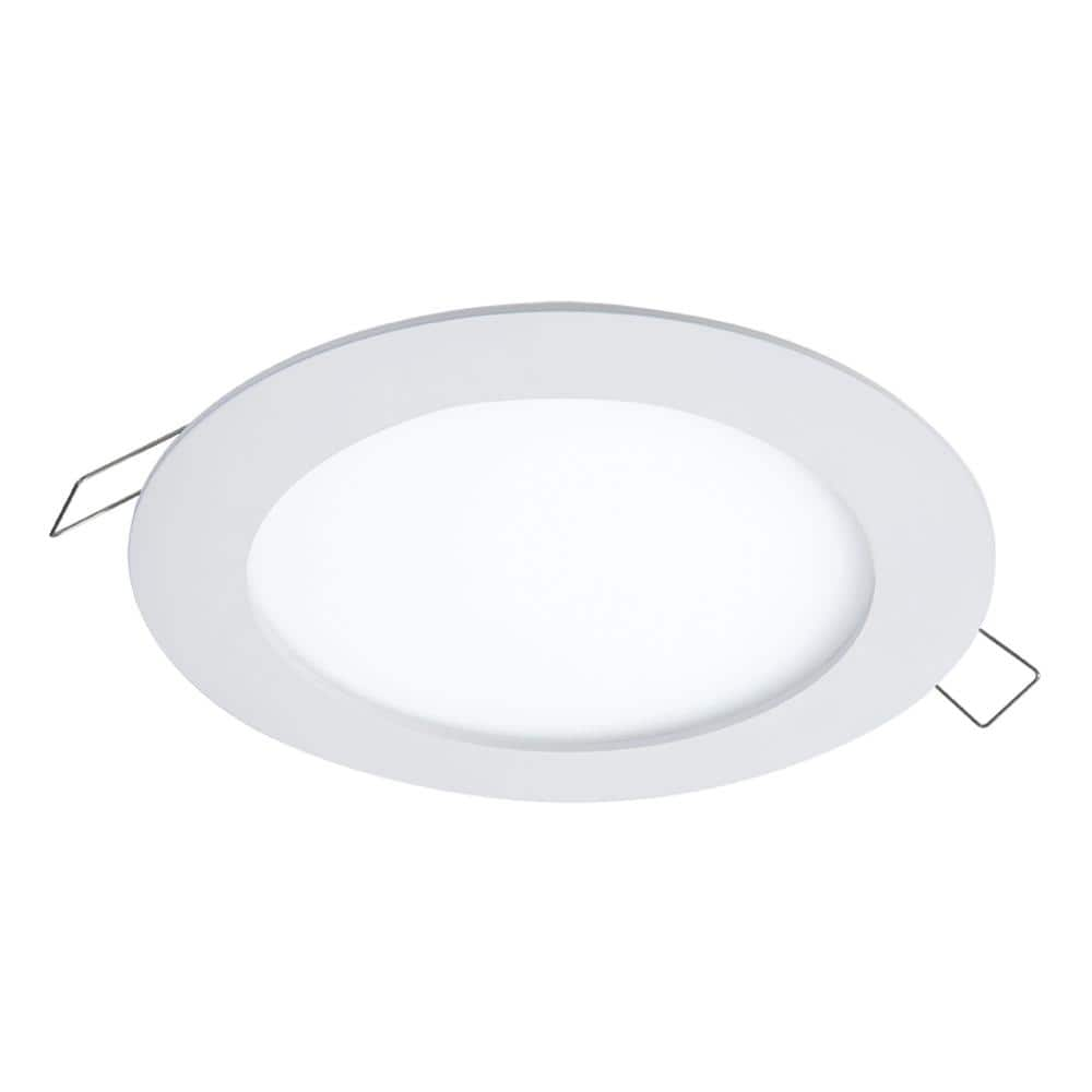 HALO SMD-DM 6 in. 3000K Remodel Canless Lens White Round Integrated LED Recessed Light Kit Surface Mount Trim Kit