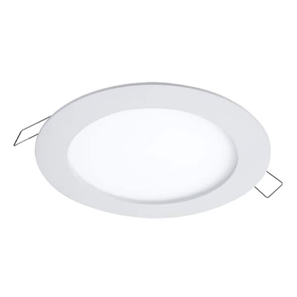 SMD-DM 6 in. 3000K Remodel Canless Lens White Round Integrated LED Recessed Light Kit Surface Mount Trim Kit