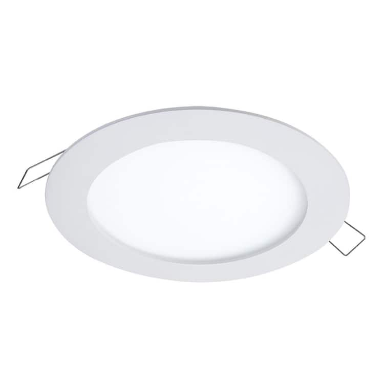 HALO SMD-DM 6 in. 3000K Remodel Canless Lens White Round Integrated LED Recessed Light Kit Surface Mount Trim Kit