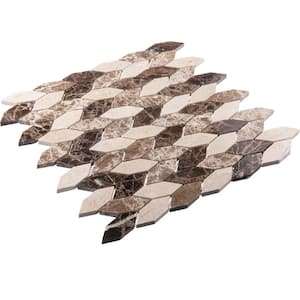Channing Montage Elongated Hex Brown/Tan 12 in. x 12 in. Natural Stone Mosaic Wall and Floor Tile (5.3 sq. ft./Case)