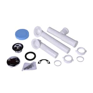 Plastic Tubular Uni-Lift Bath Waste and Overflow Chrome Full Kit