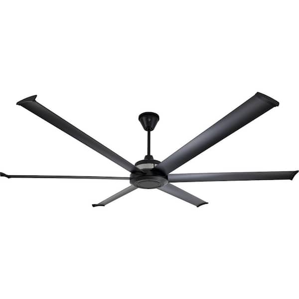 Mammoth 84 in. Smart Indoor/Outdoor Black Universal Mount Ceiling Fan with 12 in. Ext Tube Plus Remote and Phone App
