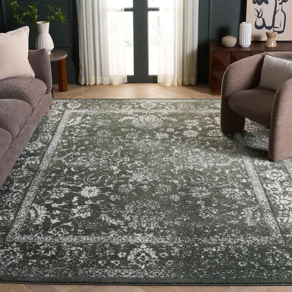 Adirondack 8 ft. x 10 ft. Dark Green/Ivory Oriental Area Rug