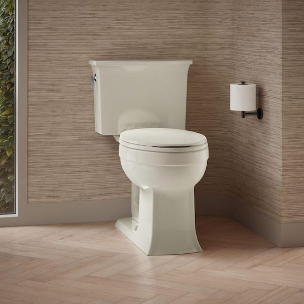 Archer 12 in. Rough In 2-Piece 1.28 GPF Single Flush Elongated Toilet in Biscuit Seat Not Included