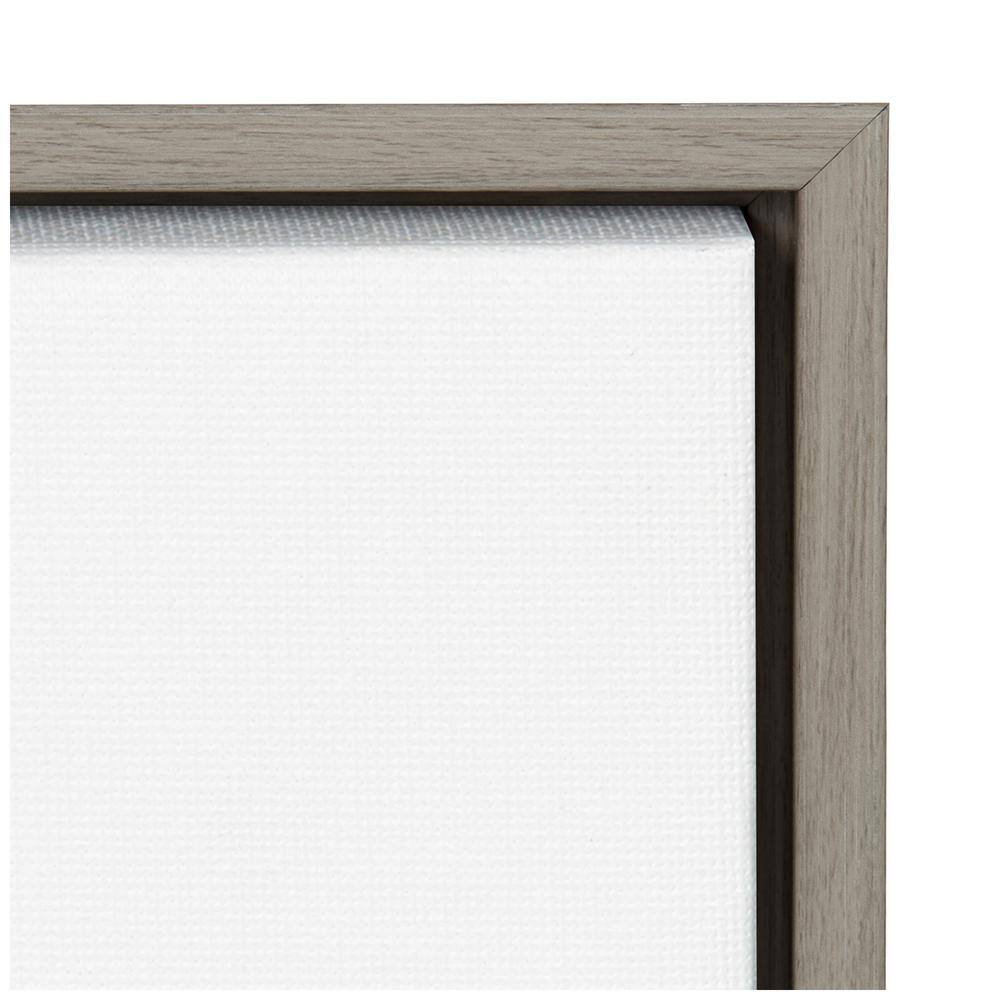 Essence of June I Gray Floral Canvas Wall Art with Distressed Greywash Frame