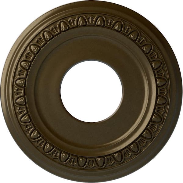 Ekena Millwork 12-1/4" x 4" ID x 1-1/8" Jackson Urethane Ceiling Medallion (Fits Canopies upto 7-3/8"), Brass