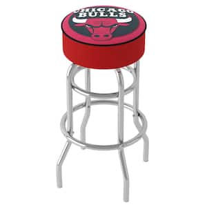 Chicago Bulls Logo 31 in. Red Backless Metal Bar Stool with Vinyl Seat