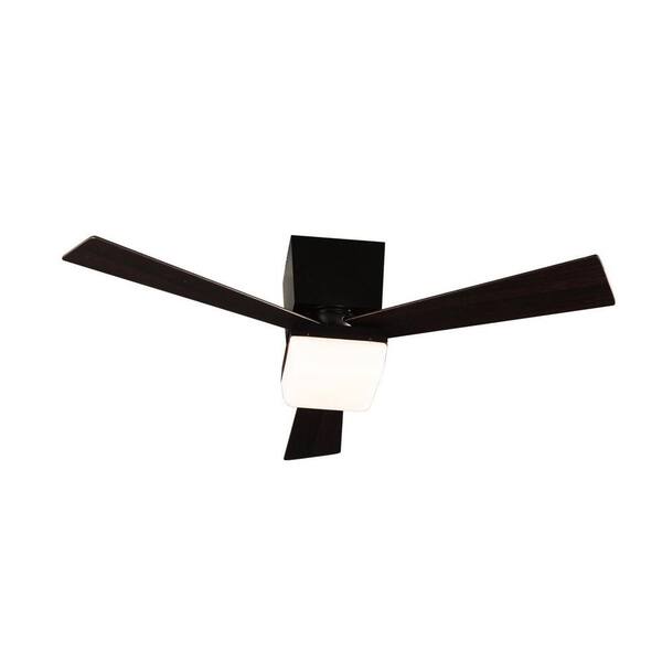 Hampton Bay Baco 52 in. Aged Bronze Ceiling Fan with 3 Reversible Plywood Blades and Single Opal Glass