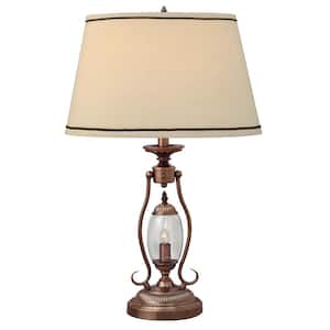 Kenroy Home Fly Rod 28 in. Oil-Rubbed Bronze Table Lamp with Wood 