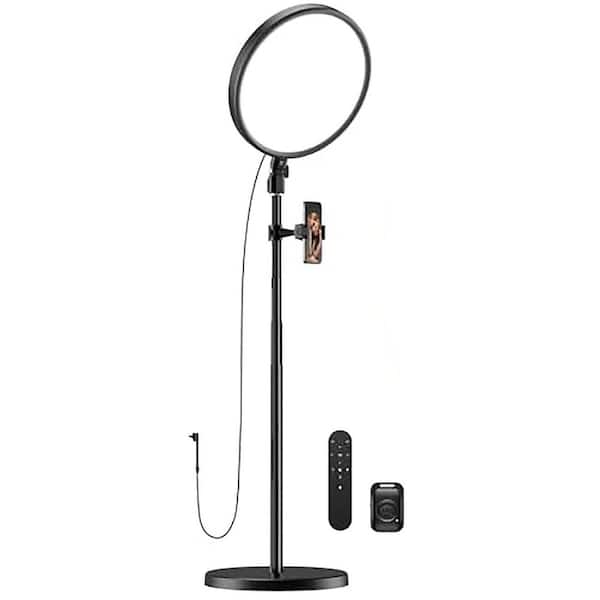 79 in. White Ring Light with Adjustable Stand Full-Screen Bright LED Remote and Phone Holder Professional Lighting