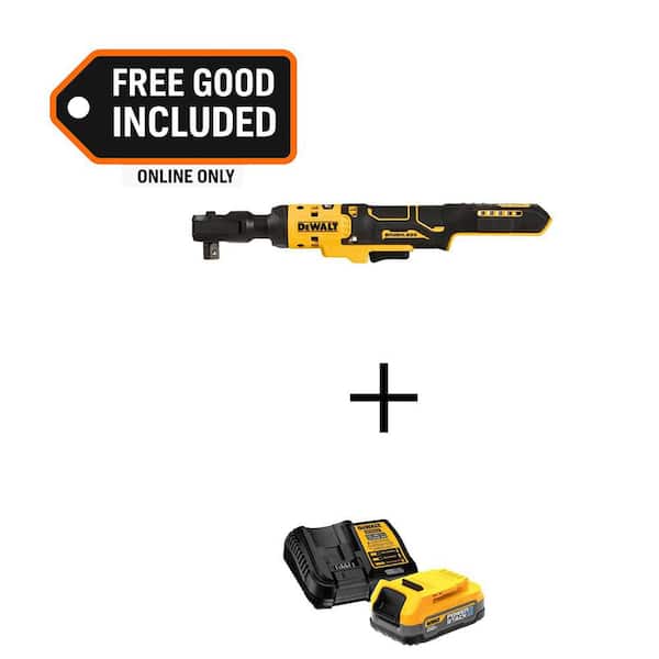 ATOMIC 20V MAX Lithium-Ion 1/2 in. Cordless Ratchet with 20V MAX POWERSTACK Compact Battery Starter Kit