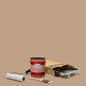 1 gal. #PPU4-05 Basketry Ultra Extra Durable Flat Interior Paint and 5-Piece Wooster Set All-in-One Project Kit