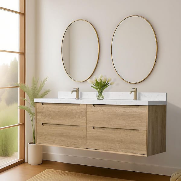 LANDOLT AuroraSky 72 in. Double Sink Floating Bath Vanity in