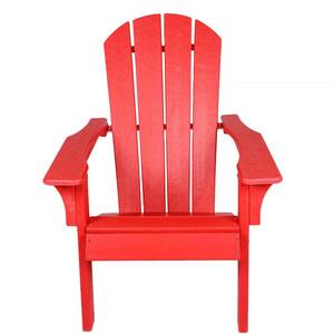 22.50 in. W Weather Resistant HDPE Material Outdoor Adirondack Chair in Red
