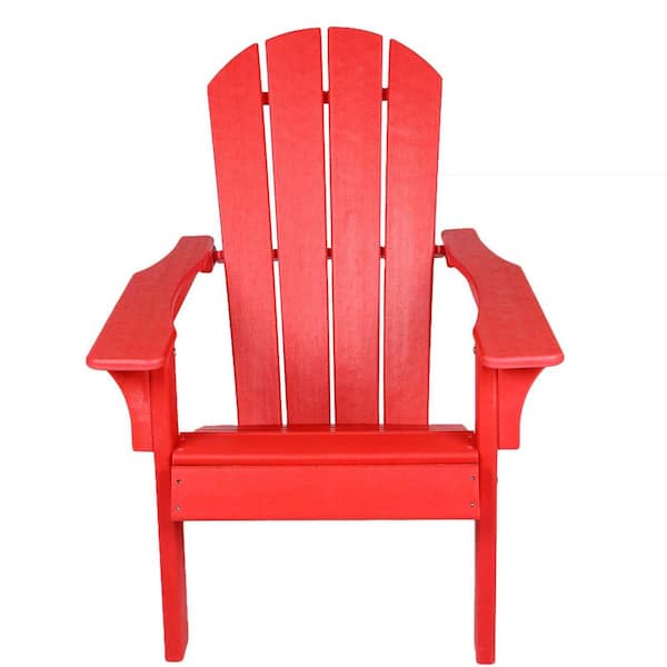 Tunearary 22.50 in. W Weather Resistant HDPE Material Outdoor Adirondack Chair in Red