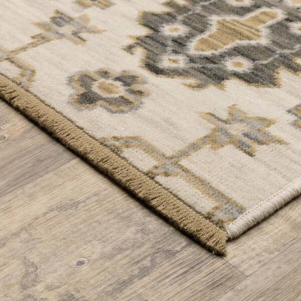 Amara 2 ft. x 10 ft. Beige/Tan Floral Area Rug