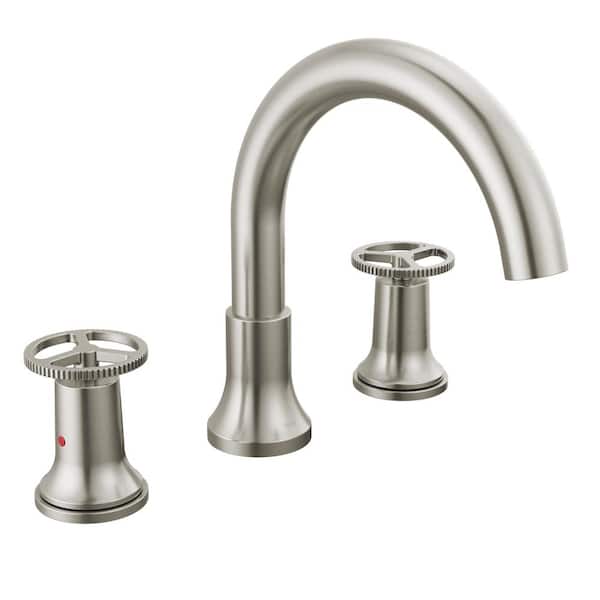 Delta Trinsic Wheel 2-Handle Deck Mount Roman Tub Faucet Trim Kit in Stainless (Valve Not Included)