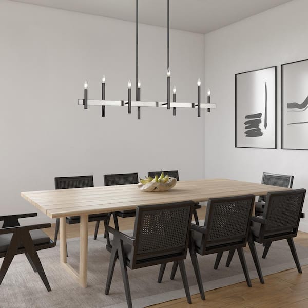 Livex Lighting Denmark 8-Light Polished Black Chrome with Brushed