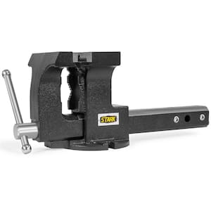 6 in. All Terrain ATV Truck Tow Hitch 2-in-1 Bench Vise with Built-in Mount fits 2 in. Receiver