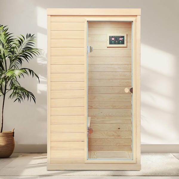 1-Person Sauna with LCD Display, Touch Control, Bluetooth and LED reading lights