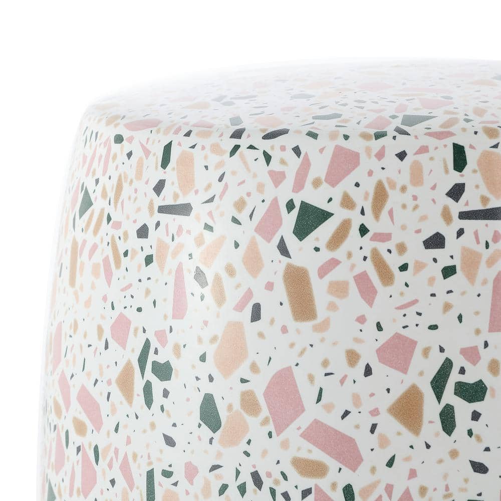 Chiara White Terrazzo Ceramic Garden Stool