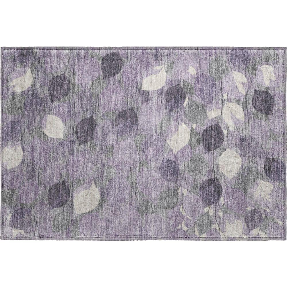 Mayfield Premium Machine Washable Abstract AMF2444 Purple 3 ft. x 4 ft. Area Rug price history on PriceWatchPro