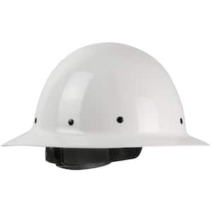 White Type 1 Class G Full Brim Fiberglass Resin Hard Hat with 8-Point Ratchet Suspension