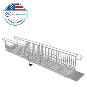 PATHWAY 3G 16 ft. Wheelchair Ramp Kit with Expanded Metal Surface and Vertical Picket Handrails