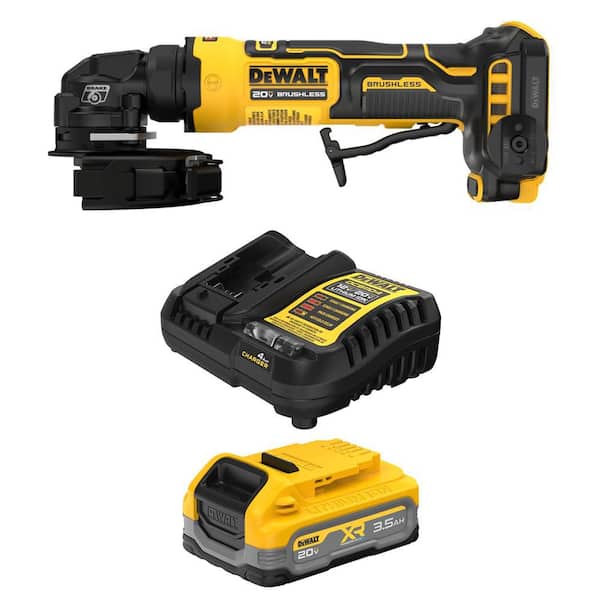 ATOMIC 20V MAX Lithium-Ion Cordless 4 in. Angle Grinder with Paddle Switch with POWERSTACK 3. 5Ah Battery and Charger