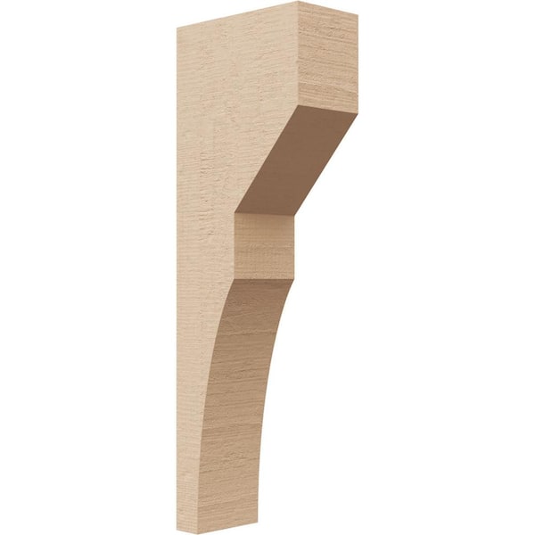 Ekena Millwork 2 in. x 12 in. x 4 in. Series 2 Thin Monterey Rough Cedar Woodgrain Timberthane Polyurethane Corbel, Primed Tan