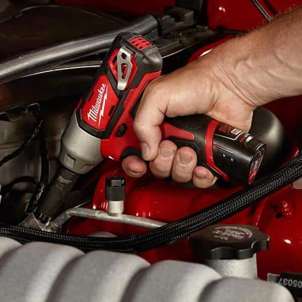 Milwaukee - M12 12V Lithium-Ion Cordless 3/8 in. Impact Wrench and Inflator Combo Kit with 3/8 in. Drive Metric Socket Set