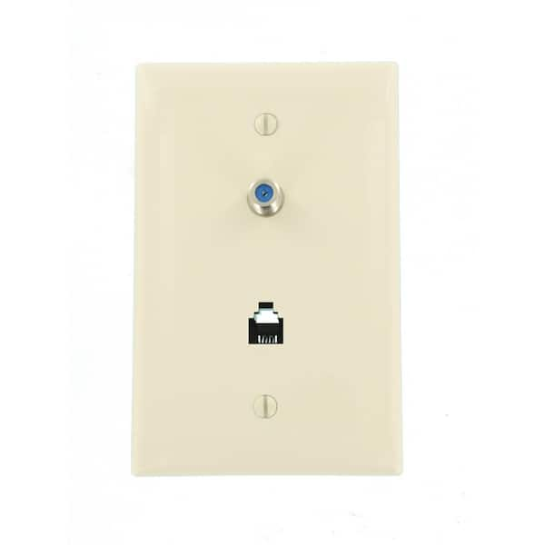 Leviton Almond 1-Gang Audio/Video Wall Plate (1-Pack)