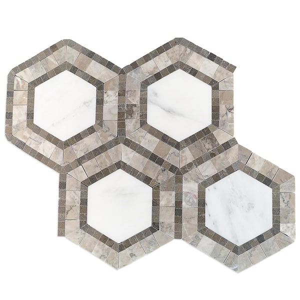 Ivy Hill Tile Zeta Asian Statuary 10-3/4 in. x 12-1/4 in. Polished 