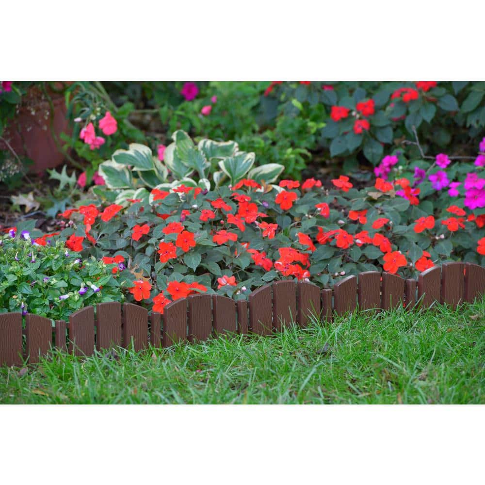 Brown Decorative Adirondack No-Dig Plastic Landscape Edging Kit, 60 ft