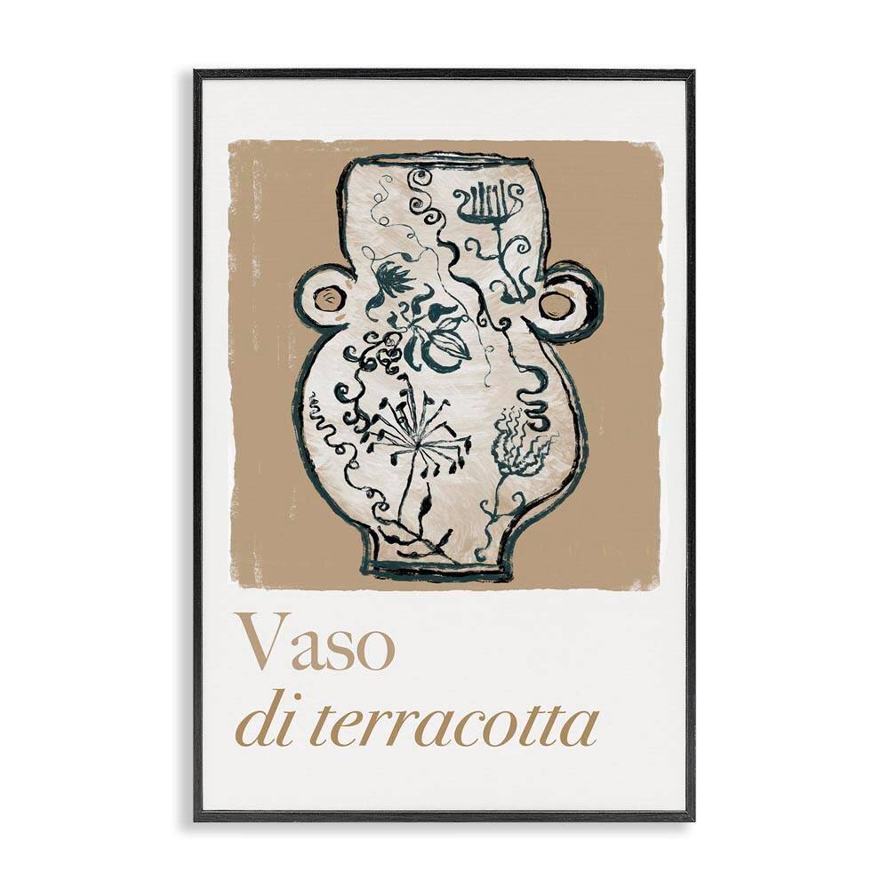 Natural Terracotta Vase by cartissi Black Framed Typography Giclee Art Print 24 in. x 16 in. price history on PriceWatchPro