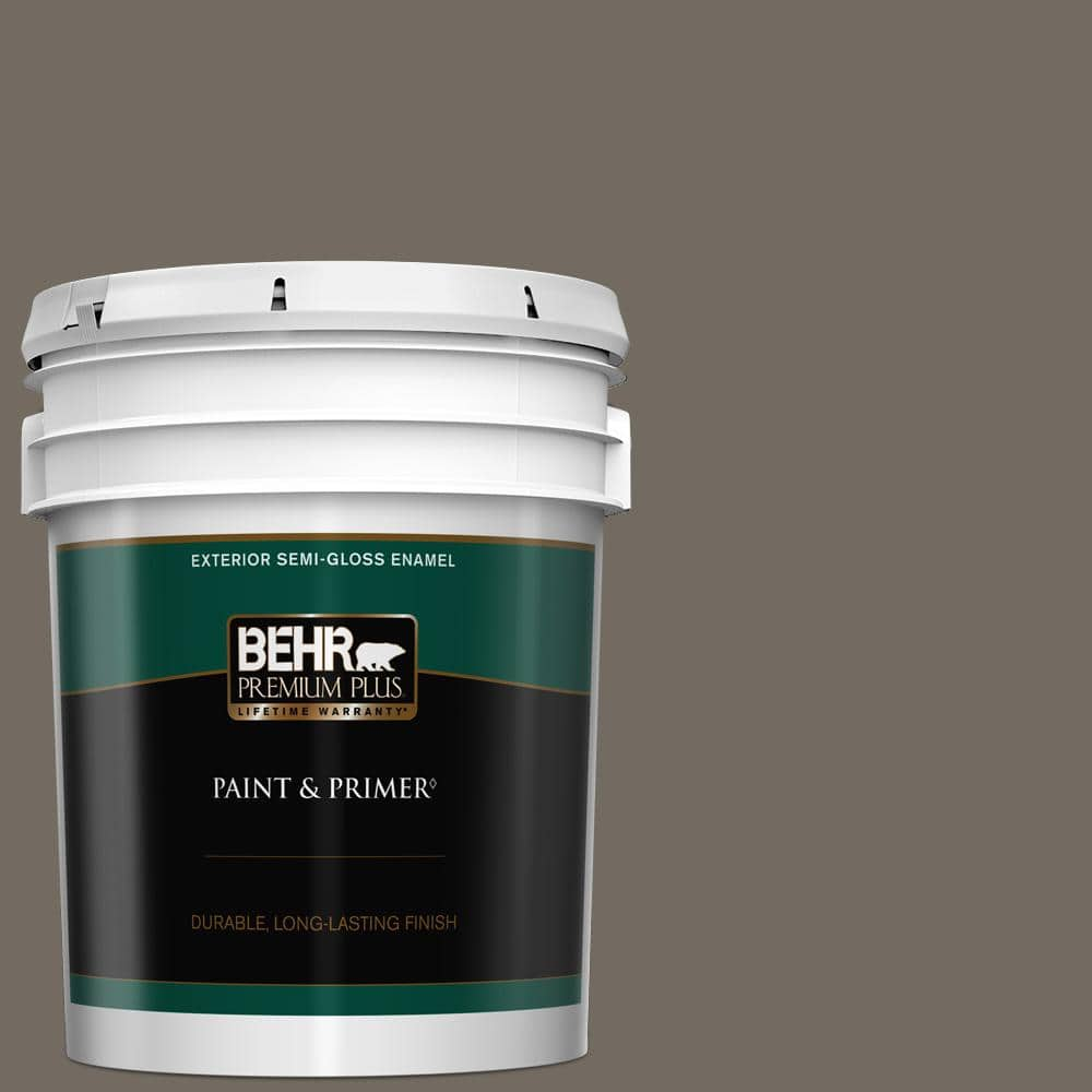 BEHR Premium Plus 5 gal. #P420-4A Gem Silica Semi-Gloss Enamel Low Odor Interior Paint & Primer