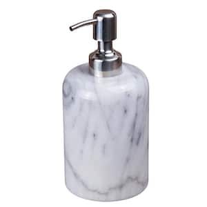 Natural Marble SPA Collection Liquid Hand Soap Lotion Dispenser for Bathroom Countertop Kitchen Sink Off-White