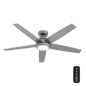 Zayden 52 in. Integrated LED Indoor Matte Silver Ceiling Fan with Light Kit and Remote Included