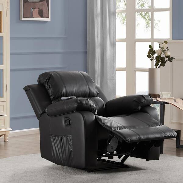 Vibration Massage Chair Micro Fiber Recliner with Retractable Footrest 