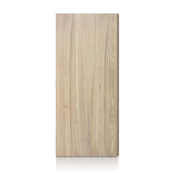 30 in. x 82 in. Natural Wood Unfinished Texture Flush Hollow Core Veneer Composite Interior Door Slab