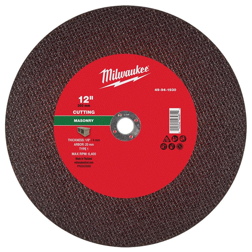 12 in. x 1/8 in. x 20mm Masonry Cut Off Wheel -Type 1 price history on PriceWatchPro
