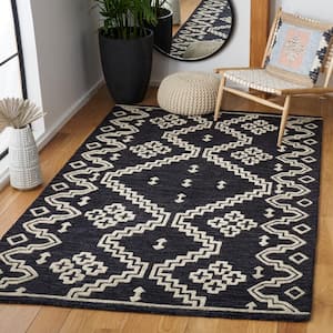 Abstract Black/Ivory 4 ft. x 6 ft. Tribal Chevron Area Rug