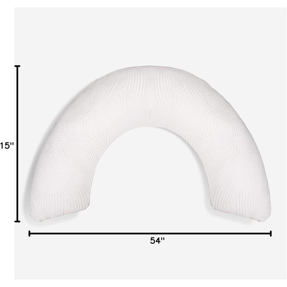 White Hypoallergenic Cooling Maternity Body Pillow with Washable Cover
