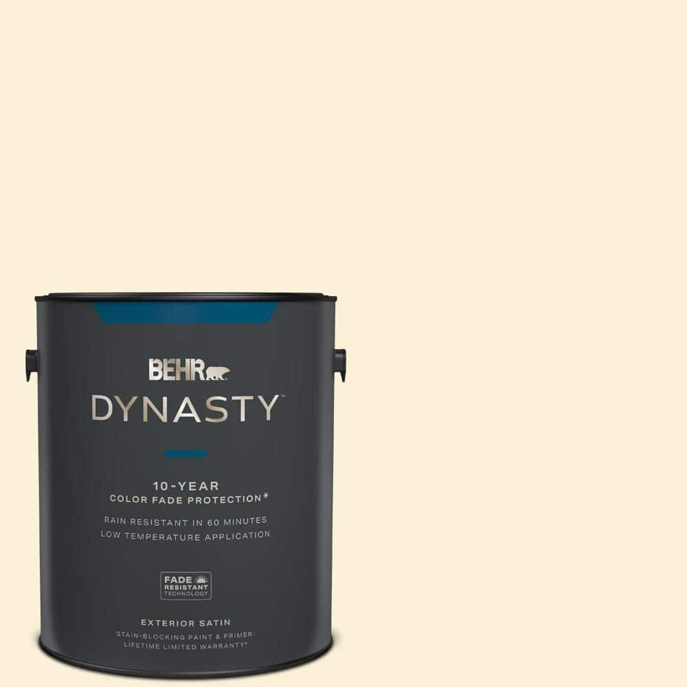 BEHR DYNASTY 1 gal. #320A-1 Eggnog Satin Enamel Exterior Stain-Blocking ...