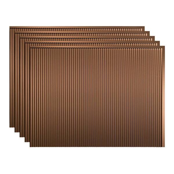 Fasade Rib 18.25 in. x 24.25 in. Vinyl Backsplash Panel in Oil Rubbed ...
