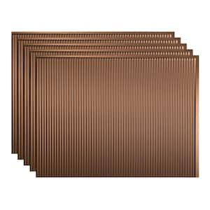 Rib 18.25 in. x 24.25 in. Vinyl Backsplash Panel in Oil Rubbed Bronze (5-Pack)