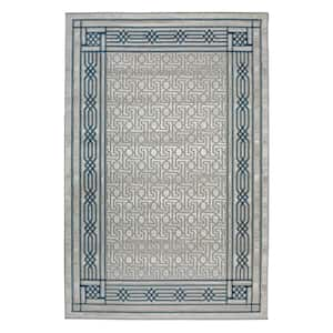 Davide 1231 Transitional Bordered Blue 3 ft. x 5 ft. Area Rug