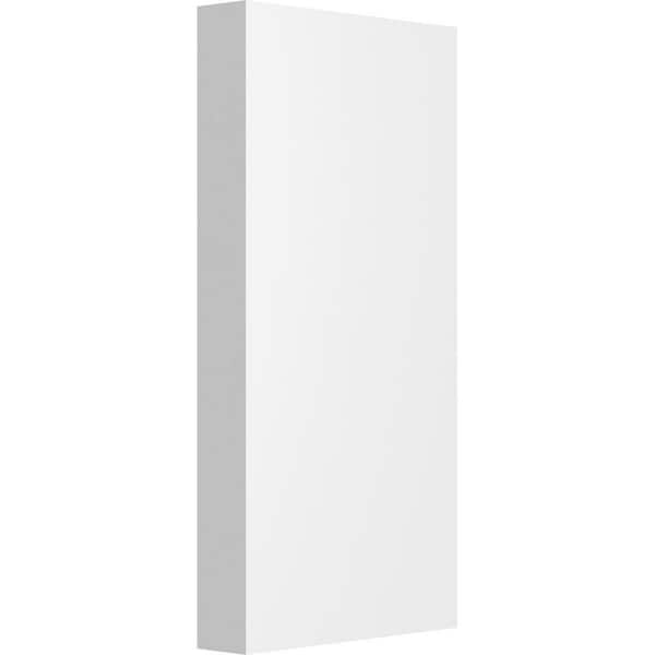 Ekena Millwork 3/4 in. x 3-1/2 in. x 7 in. PVC Standard Foster Plinth block Moulding with Square Edge
