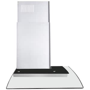 36 in. Ducted Wall Mount Range Hood in Stainless Steel with LED Lighting and Permanent Filters