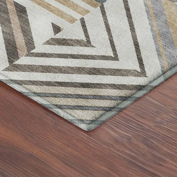 Mayfield Premium Machine Washable Abstract AMF2399 Ivory 10 ft. x 14 ft. Area Rug